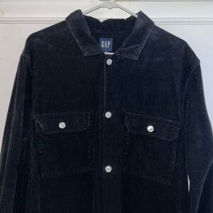 GAP Black Corduroy Overshirt Mens Size Large